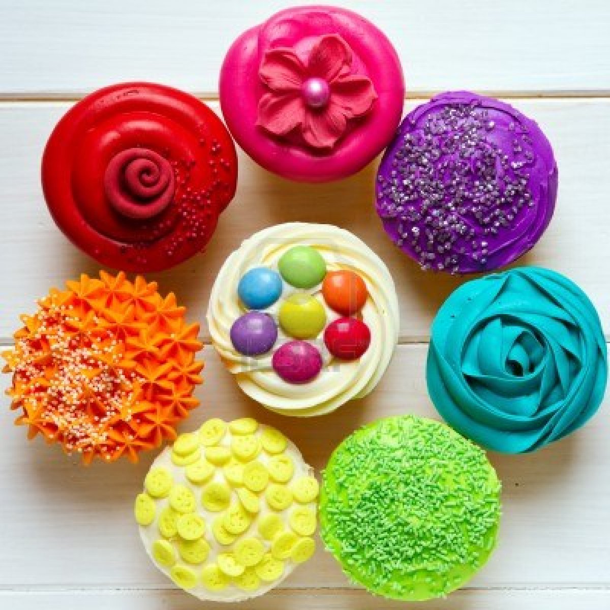 Food Color Cupcakes