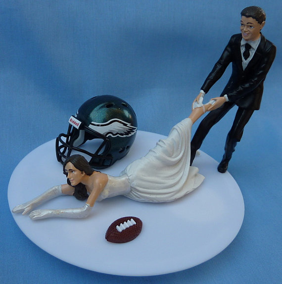 Football Themed Wedding Cake Toppers