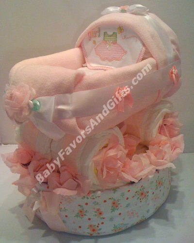 Girl Baby Carriage Diaper Cake