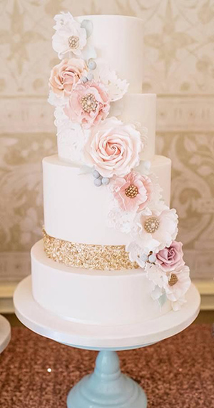Gold and Blush Pink Wedding Cake Ideas