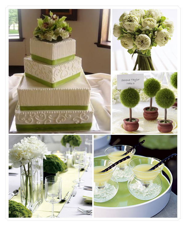 Green and White Wedding Reception Ideas