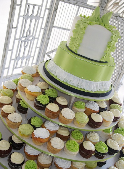 Green Cupcake Wedding Cakes