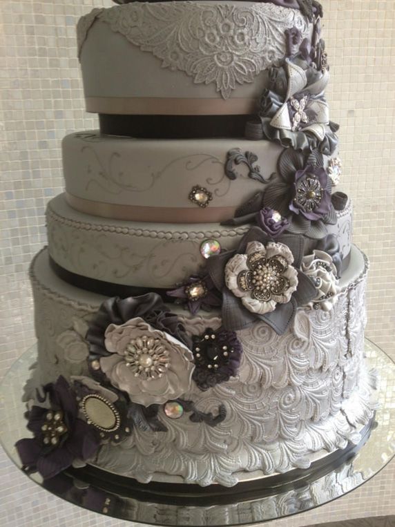 Grey Elegant Wedding Cake