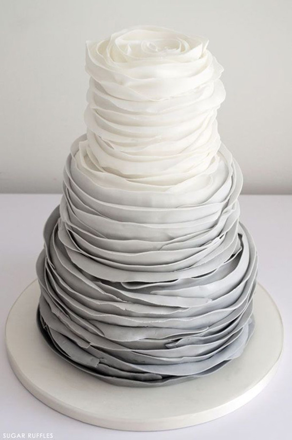 Grey Ombre Wedding Cake