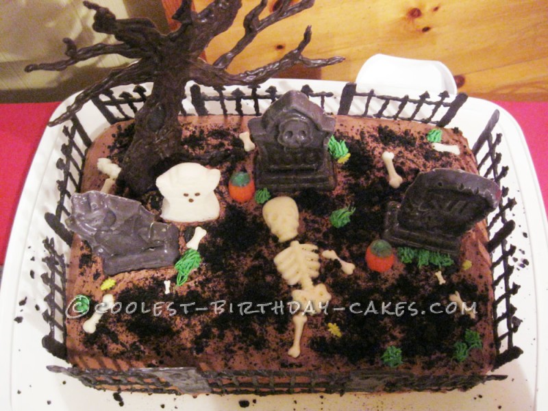 Halloween Graveyard Birthday Cake