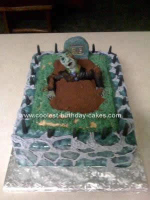 Halloween Graveyard Cake