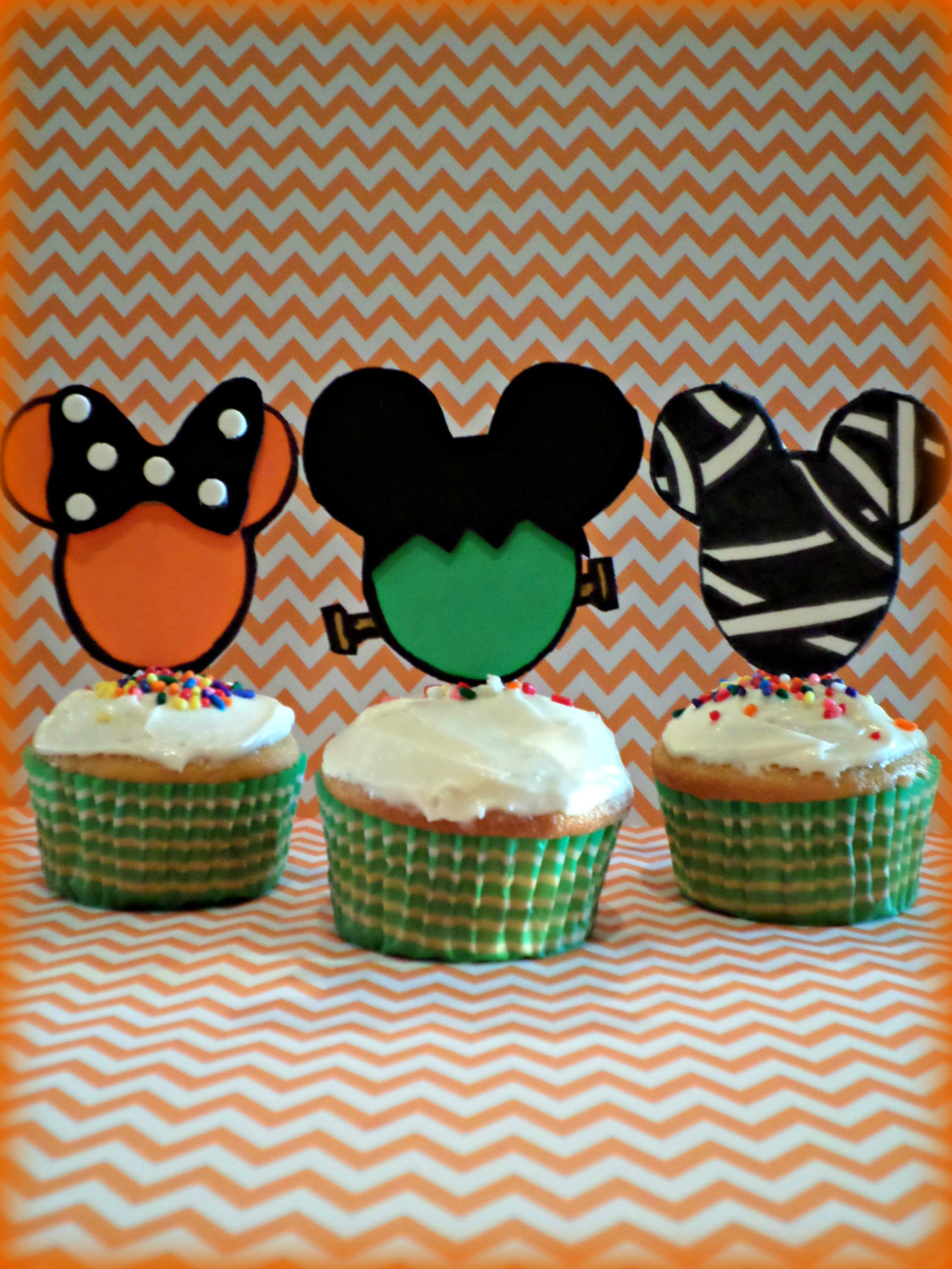 Halloween Mickey Mouse Cupcake Toppers
