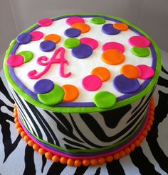 Halloween Zebra Birthday Cake