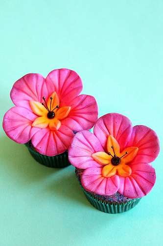 Hawaiian Flower Cupcake Cake