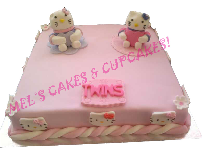 Hello Kitty Baby Shower Cupcakes