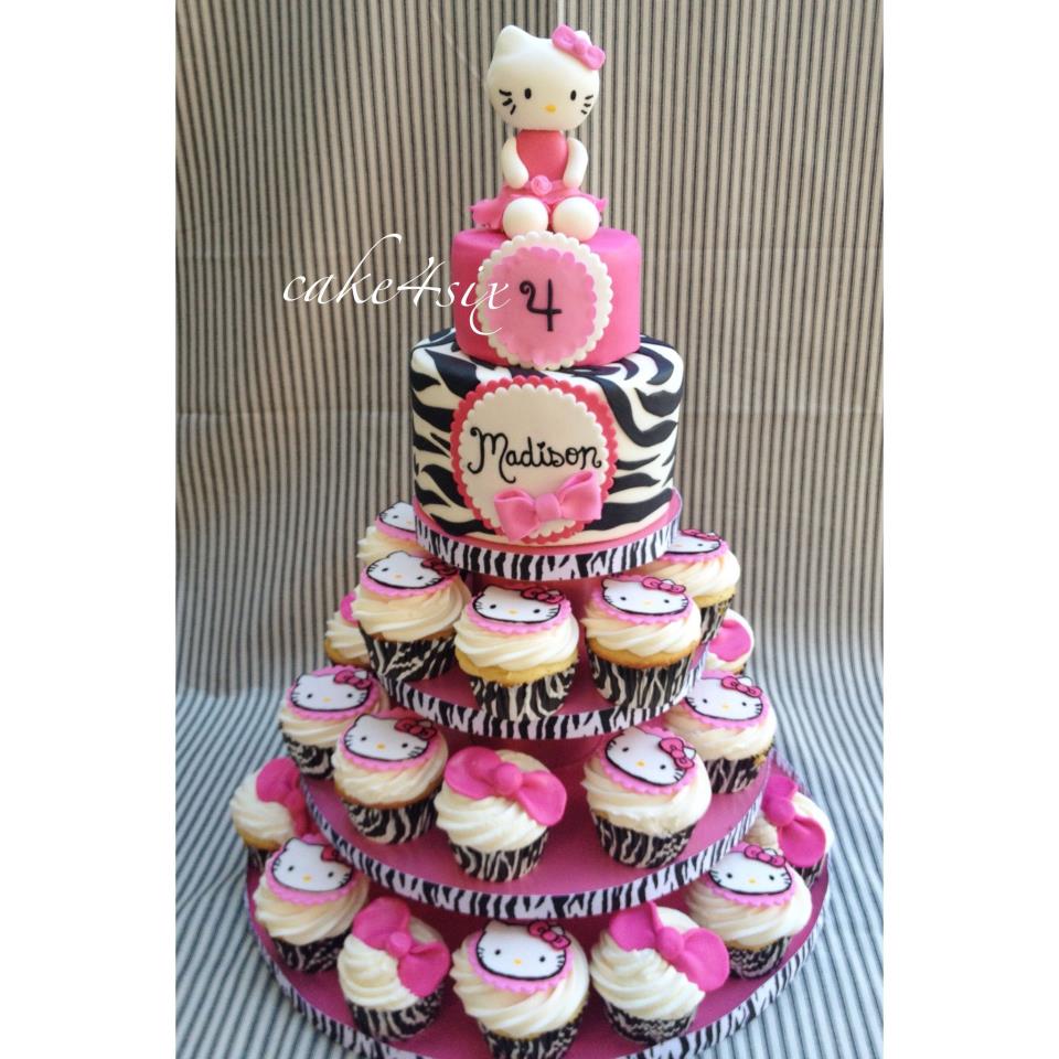 Hello Kitty Cupcake Tower Cakes