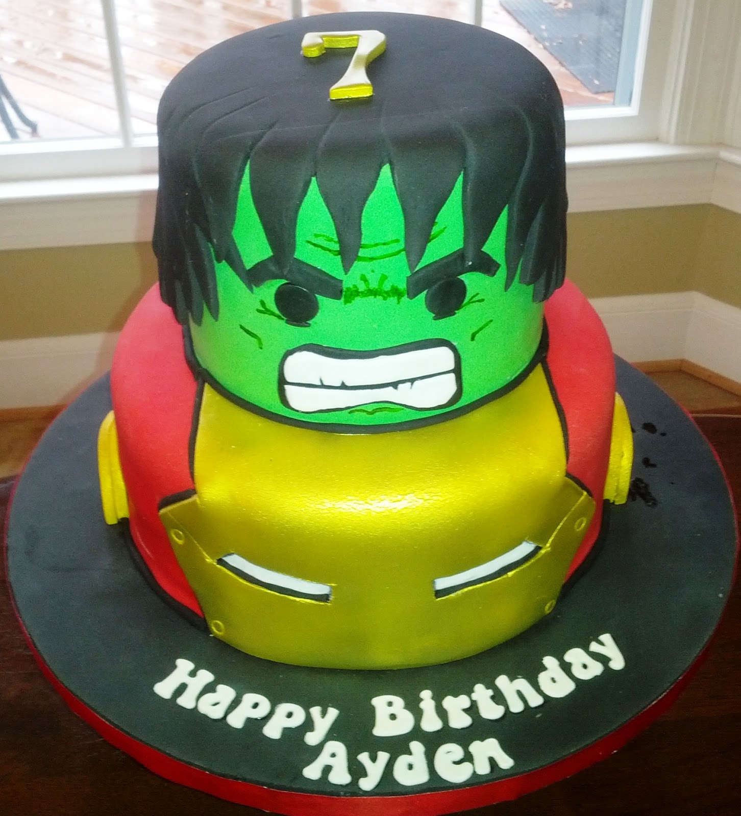 Hulk & Iron Man Birthday Cake