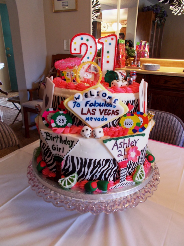 Las Vegas Themed 21st Birthday Cake