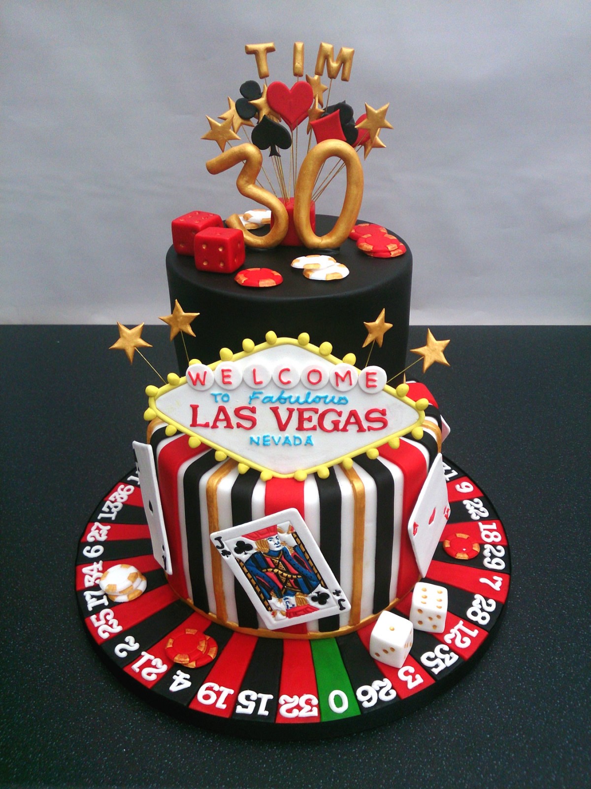 Las Vegas Themed Birthday Cake