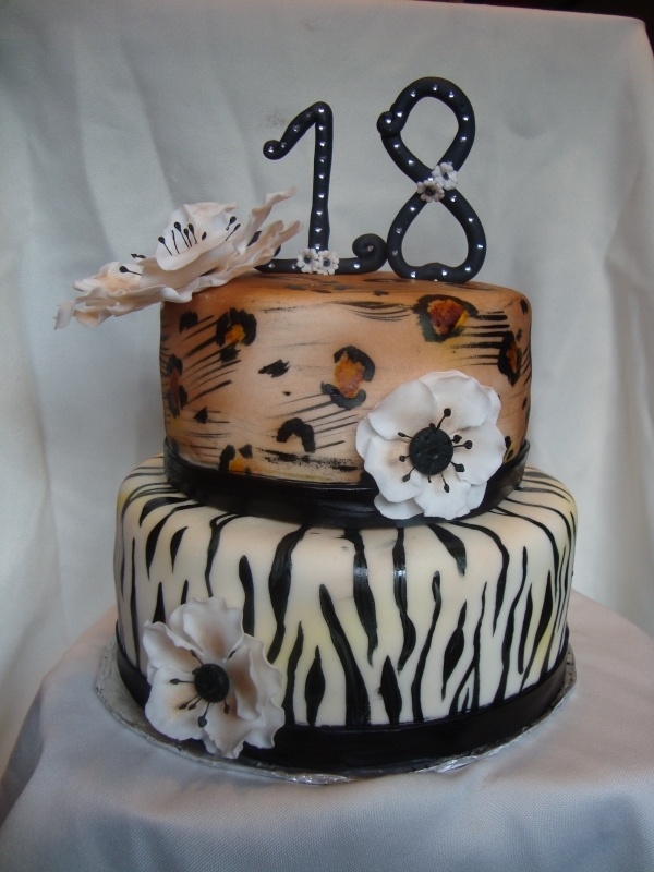 Leopard Zebra Birthday Cake
