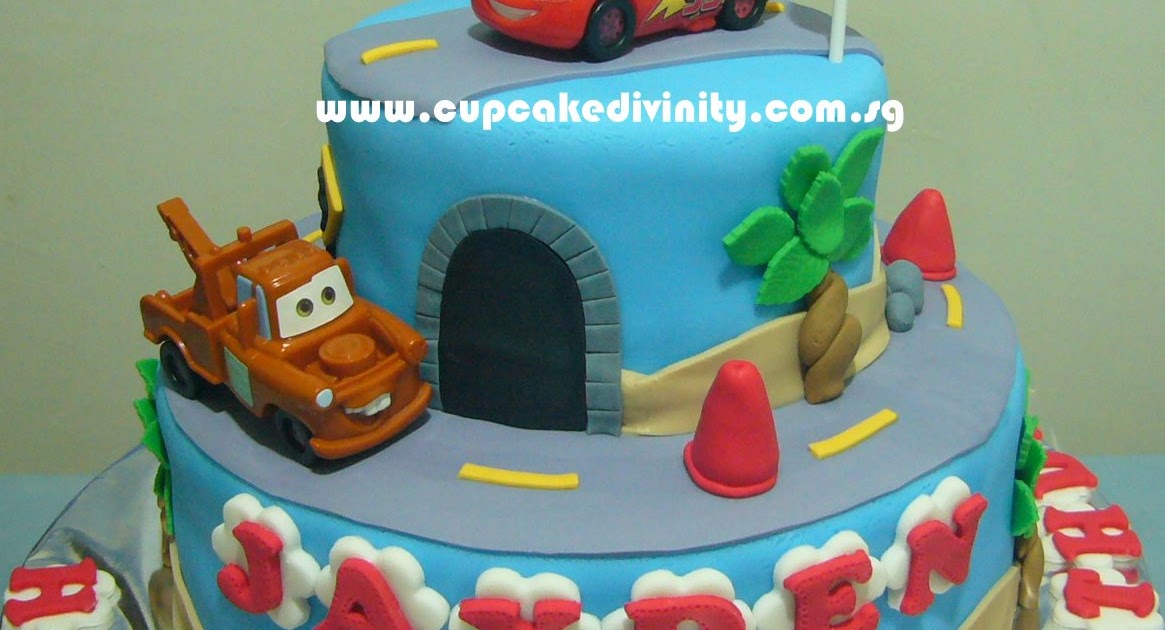 Lightning McQueen Theme Cake