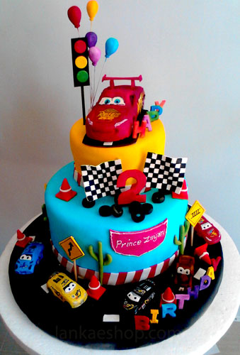 Lightning McQueen Two Tier Cakes