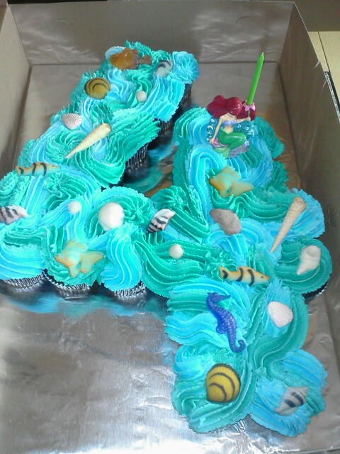 Little Mermaid Birthday Cake Cupcakes