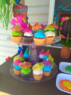 Luau Birthday Party Cupcake Ideas