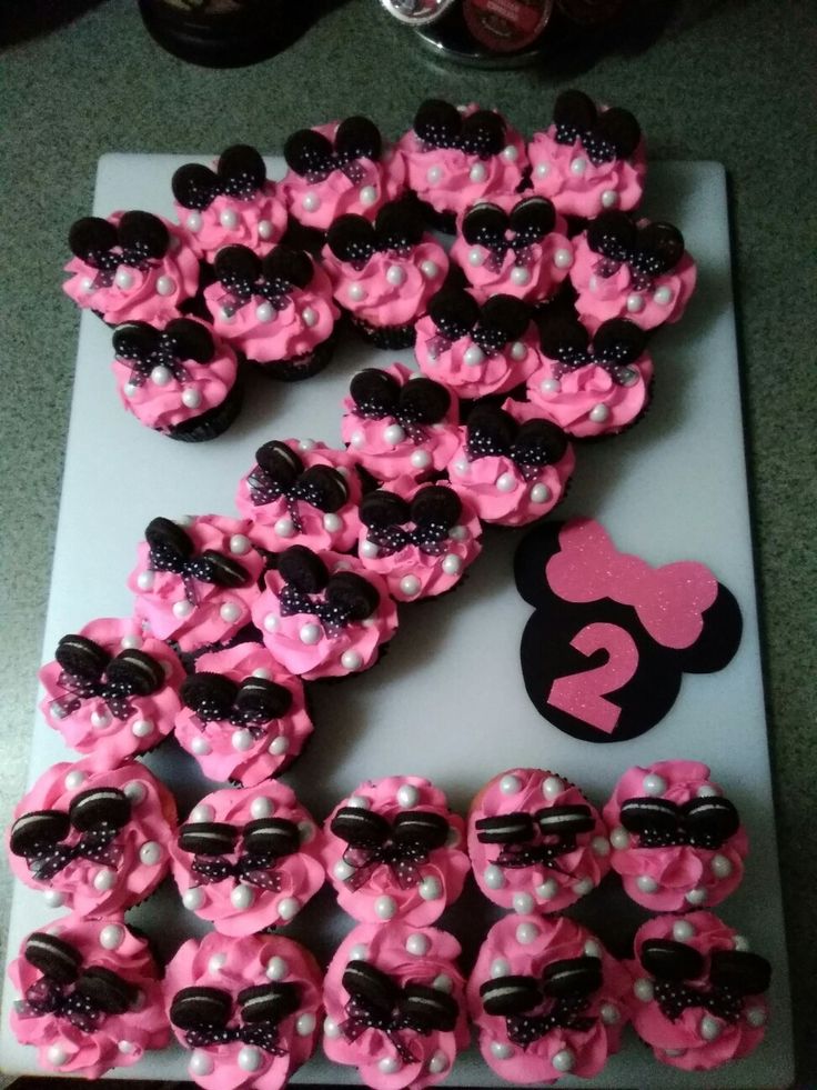 Minnie Mouse Birthday Cupcake Cake