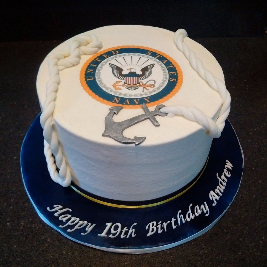 Navy Themed Birthday Cake