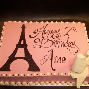 Paris Eiffel Tower Themed Sheet Cakes