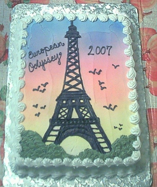 Paris Themed Birthday Sheet Cakes