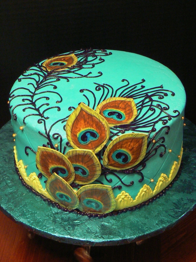 Peacock Feather Birthday Cake