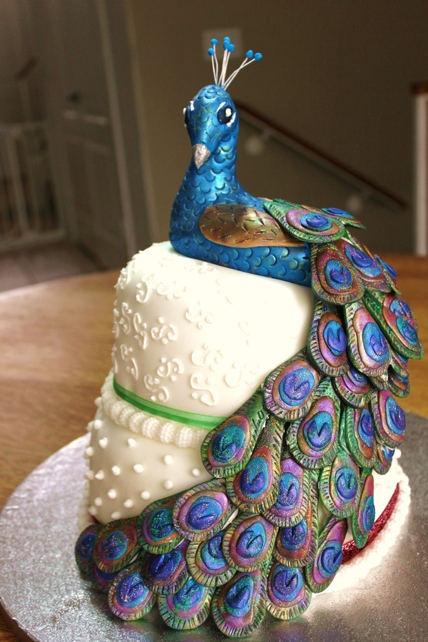 Peacock Feather Birthday Cake