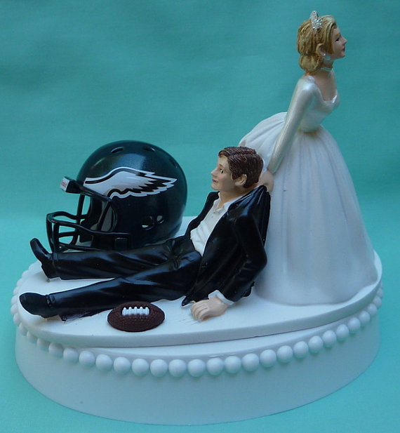 Philadelphia Eagles Wedding Cake Topper