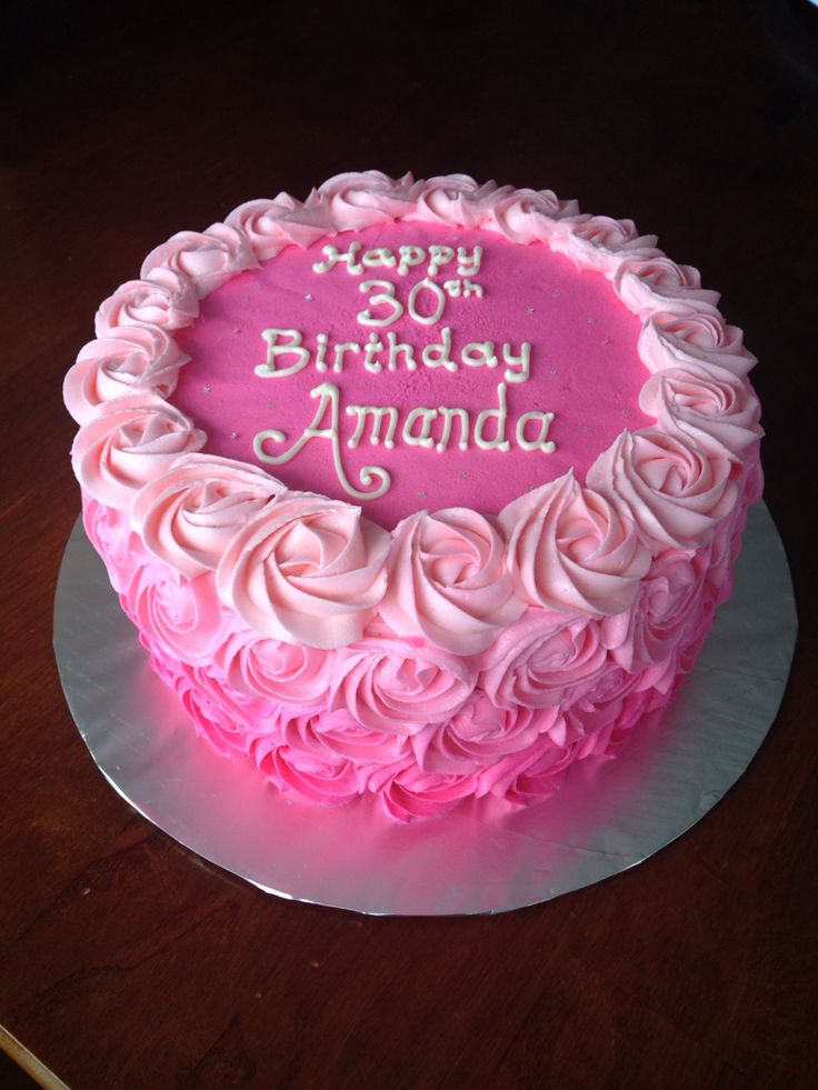 Pink Buttercream Birthday Cakes Pink Buttercream Birthday Cakes
