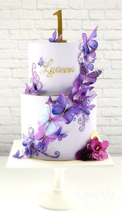 Purple Butterfly Birthday Cake Purple Butterfly Birthday Cake