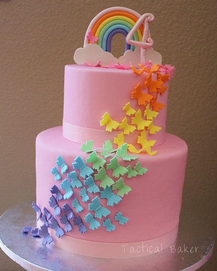 Rainbow Birthday Cake Butterflies
