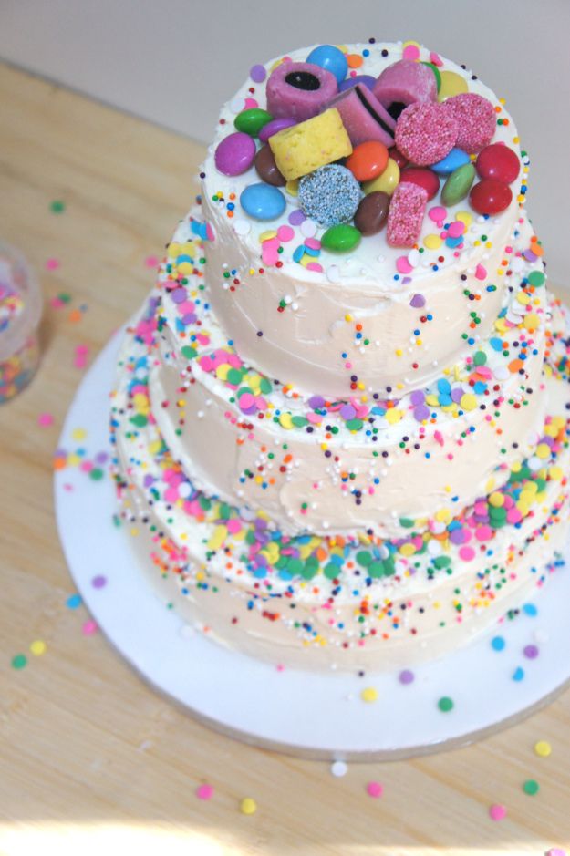 Rainbow Sprinkles Birthday Cake