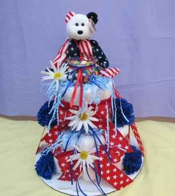 Red White and Blue Baby Shower Cake