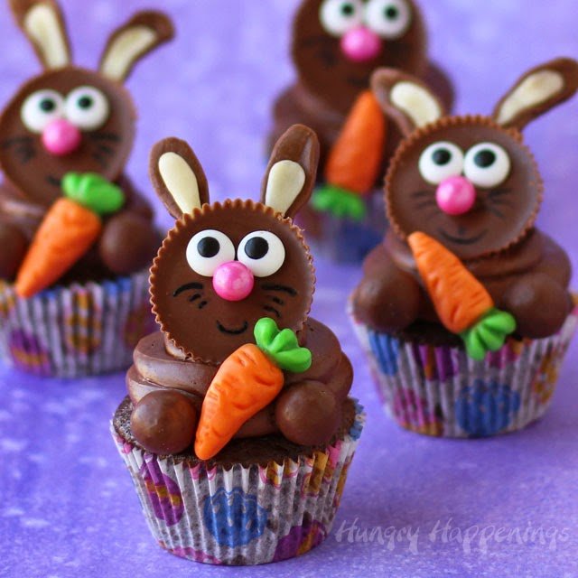 Reese's Cup Easter Bunny Cupcakes