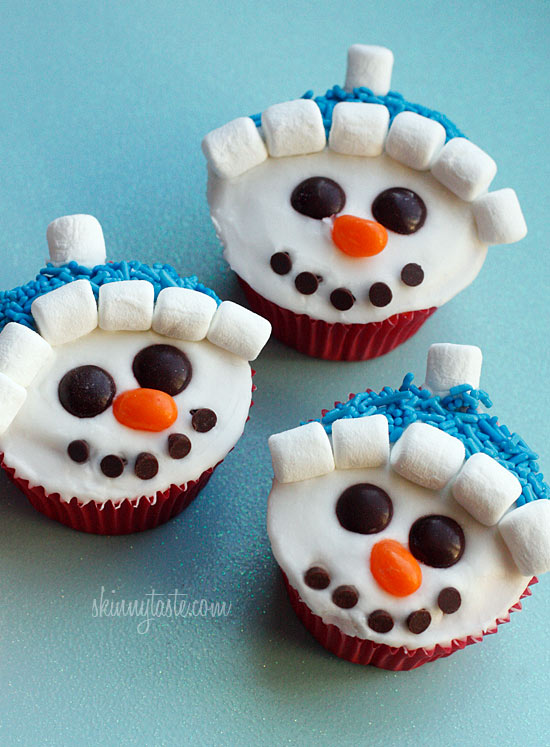 Snowman Face Cupcakes