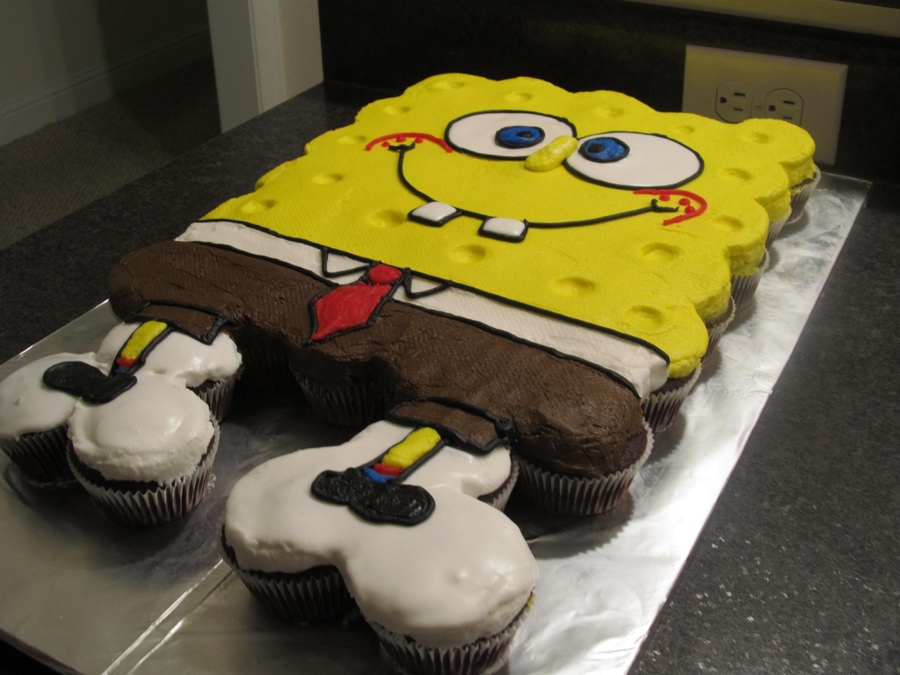 Spongebob Pull Apart Cupcake Cake