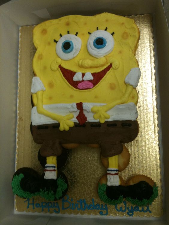 Spongebob Pull Apart Cupcake Cake