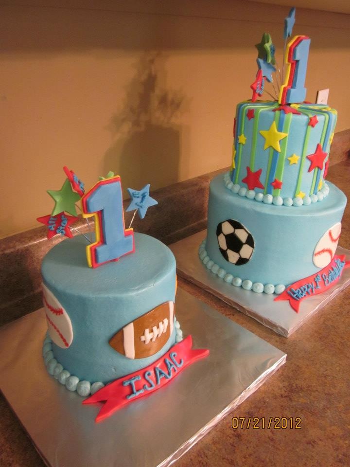 Sports 1st Birthday Cake