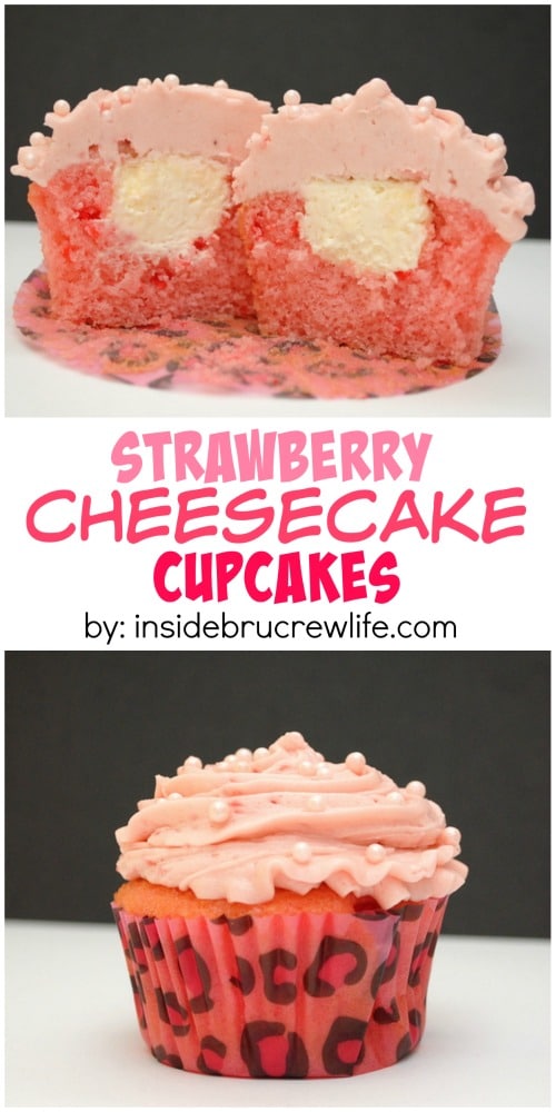 Strawberry Cheesecake Cupcakes with Filling