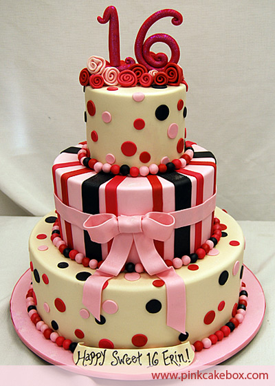 Sweet 16 Cake Pink and White