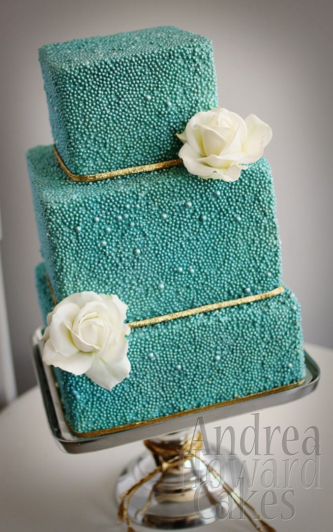 Teal Wedding Cake