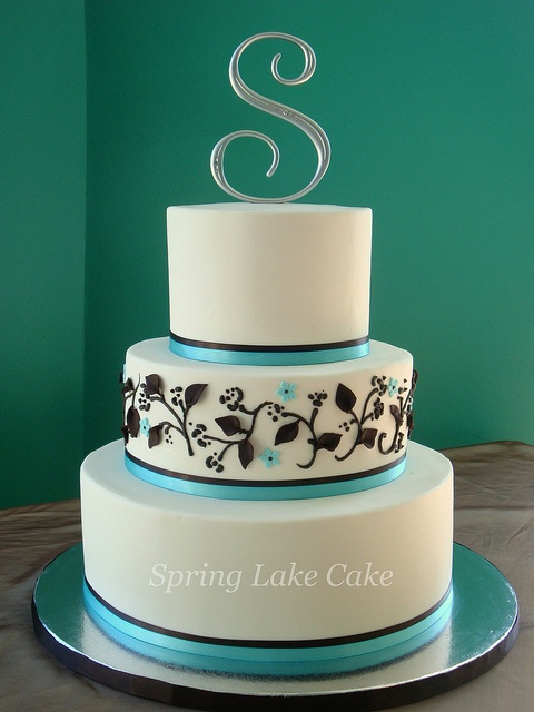 Tiffany Blue and Black Wedding Cake Tiffany Blue and Black Wedding Cake