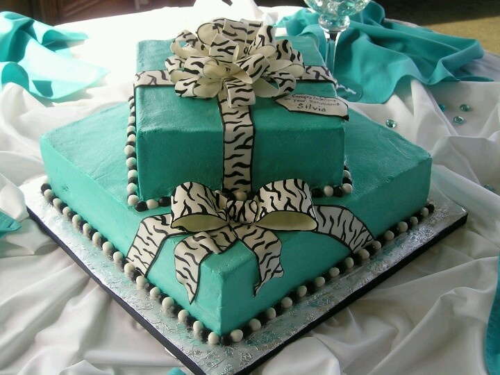 Tiffany Blue and Zebra Birthday Cake