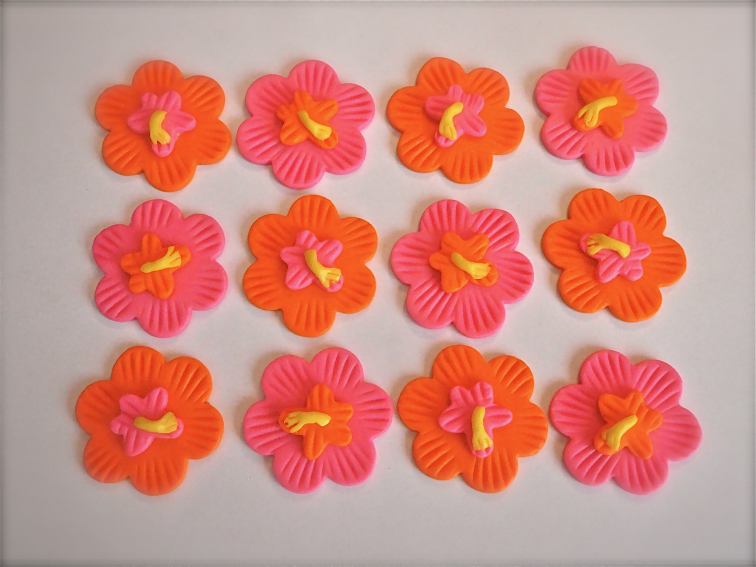 Tropical Flower Cupcake Toppers Edible