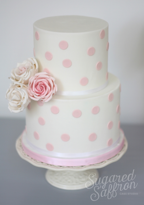 Two Tier Cake with Polka Dots
