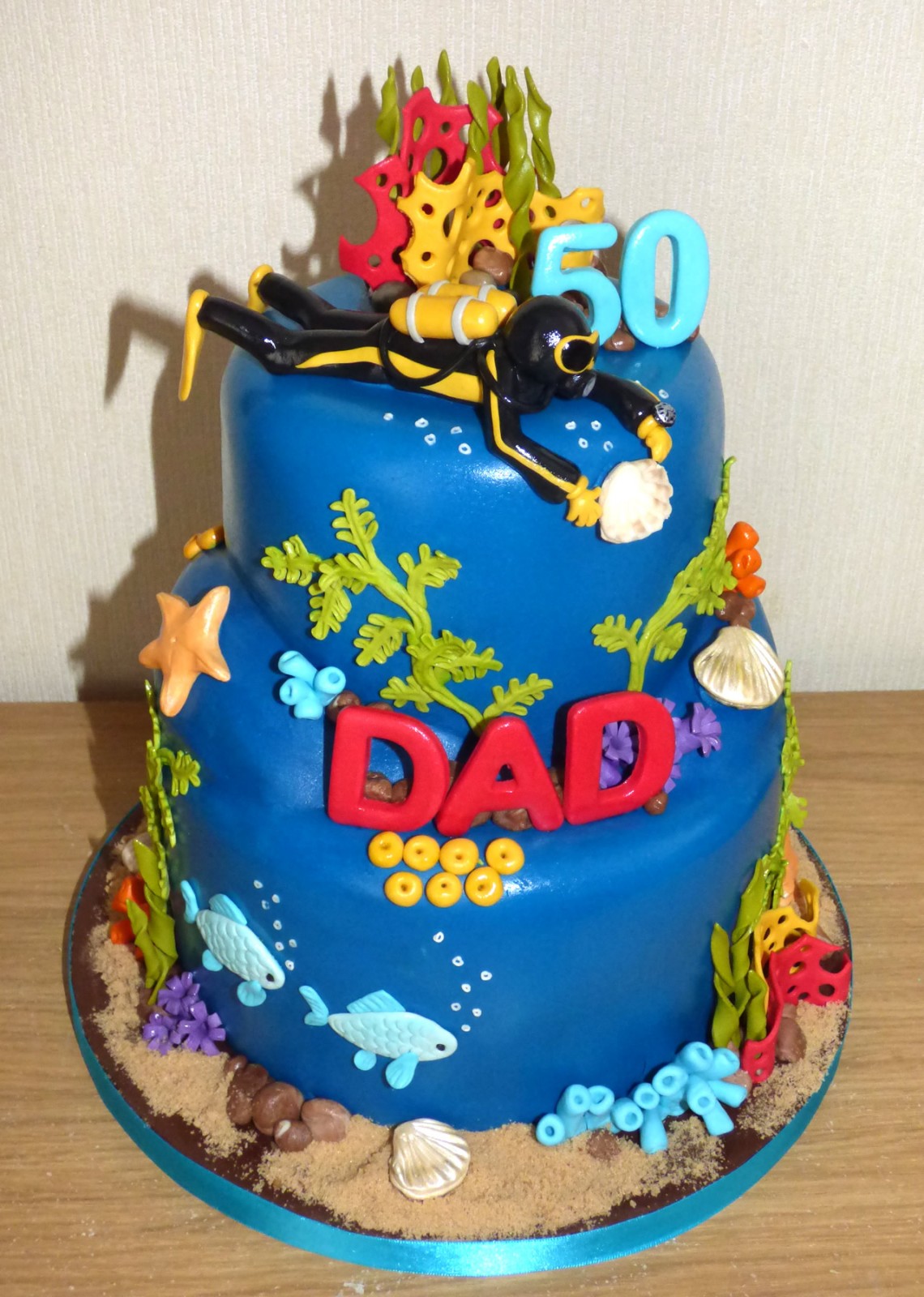 Underwater Themed Birthday Cake Underwater Themed Birthday Cake