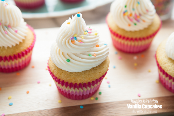 Vanilla Birthday Cupcakes