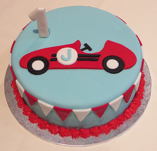 Vintage Race Car Birthday Cake